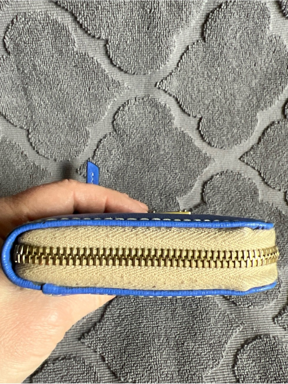 Dooney & Bourke Saffiano Large Zip Around Wallet Clutch in Azure/Blue - Picture 8 of 12